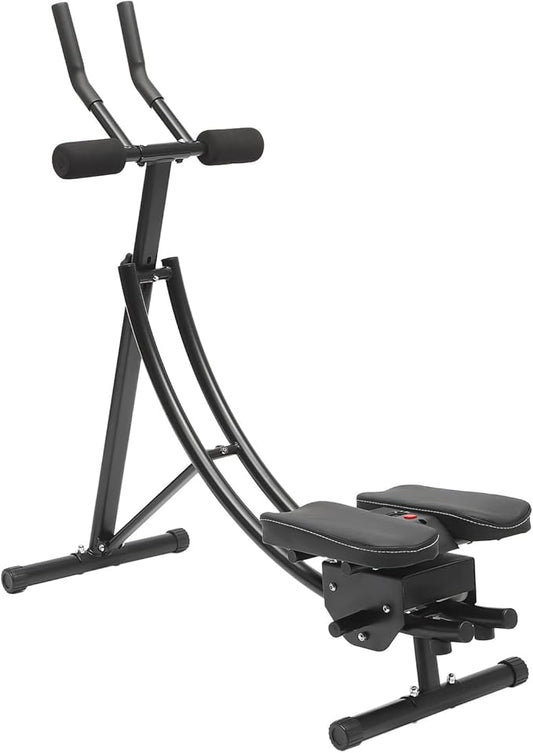 Ab Workout Equipment Coaster Abdominal Crunch Trainer with Intelligent Display, Core Strength Training Equipment for Home Fitness, Foldable Core Trainer for Abdominal, Black