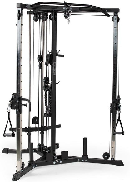 Titan Fitness Plate-Loaded Functional Trainer, Cable Crossover Machine with 660 LB Capacity, Smooth Fiberglass-Reinforced Cables, Multi-Grip Pull-Up Bar, LAT Bar, Low Row, Dual Stirrups