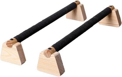 2Pcs Wood Push Up Bars for Adults, Non-Slip Base Parallettes for Strength Training, Planks, Calisthenics, Home Workout Equipment- 50CM