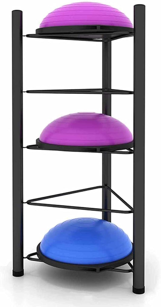 Indoor Balls Display Stand Home Fitness Gym/Workout Room Balance Ball Trainer Storage Rack Stand, Floor Standing Half Yoga Exercise Ball for Garage Organizer, No Ball
