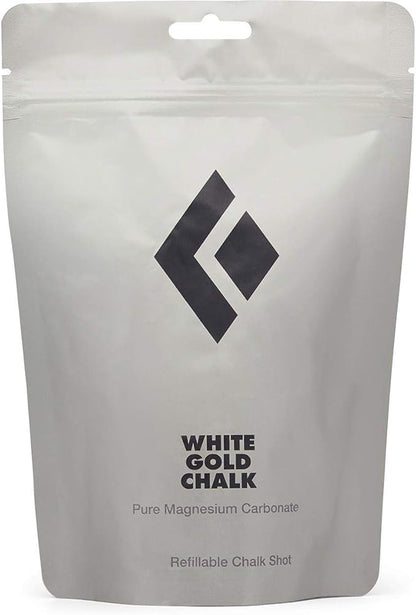 BLACK DIAMOND White Gold Chalk | 100% Magnesium Carbonate | Superior Grip & Moisture Absorption for Rock Climbing & Training | Loose or Refillable Variations