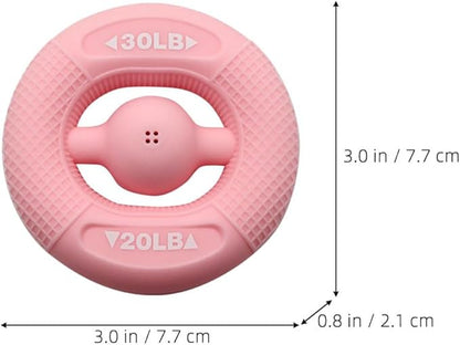 Grip Strength Trainer Hand Workout Squeezer Silicone Ring 20-30 Lbs Pink Forearm Trainer Hand Exercise Tool for Strength and Stress Relief