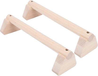Focket 2 Pcs Wood Push Up Bars, Wooden Parallettes Bars with Non Slip Pads, Pushup Handles Calisthenics Equipment for Handstand Training, Home Fitness Equipment for Men Women
