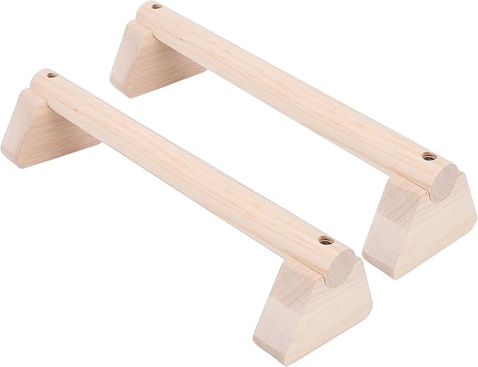 Focket 2 Pcs Wood Push Up Bars, Wooden Parallettes Bars with Non Slip Pads, Pushup Handles Calisthenics Equipment for Handstand Training, Home Fitness Equipment for Men Women