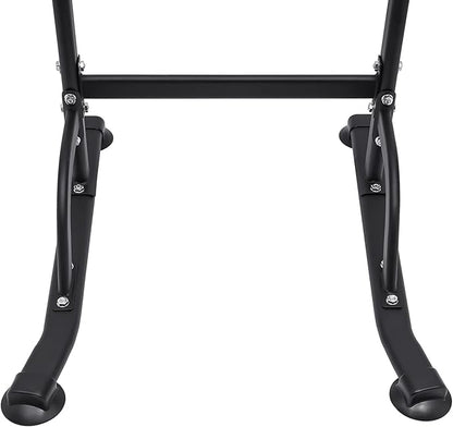 Parallel Bars Power Tower Adjustable Dip Station Pull Up Bar Push Up for Home Gym Strength Training Body Building Workout Equipment Standing Pull Up Pillar Impregnation Station, Black
