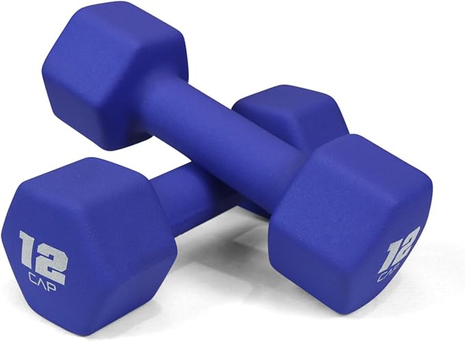 WF Athletic Supply Vibrant Multiple Color Hex Shaped Neoprene Dumbbells/Hand Weights with Non-Slip Grip for Home Gym Equipment Workouts Strength Training Free Weights - Sold in Pairs