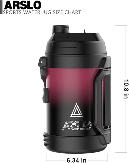 Sports Water Jug - Gallon Water Bottle - Large Insulated Stainless Steel Bottle for Gym, Workouts, Basketball, Football, Soccer - Keep Water Cold for Up To 24 Hours - 128 Ounce (Red Black)