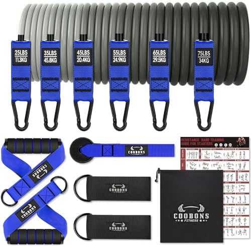 Heavy Resistance Bands for Working Out, 300LBS Exercise Bands with Handles, Workout Bands for Men, Weight Fitness Bands Set for Muscle Training, Strength, Slim, Yoga, Home Gym Equipment
