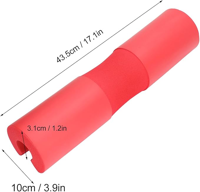 Squat Pad Barbell Pad | Weight Distribution & Shoulder Protection | Neck Support for Squats/Lunges/Hip Thrusts | NBR Rubber Foam, 17.1in Length