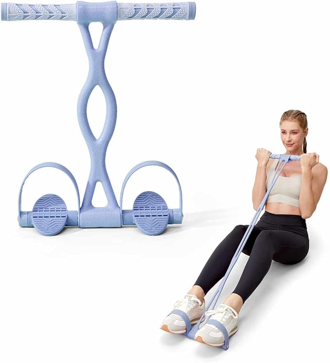 YOTTOY Pedal Resistance Band, Thick Elastic Tension Rope with Handles, Sit-Up Pull Rope Fitness Equipment for Leg, Arm, Abs, Waist, Home Gym