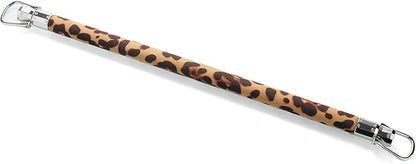 Fixed Wooden Leopard Spreader Bar with 2pcs PU Furry Leopard Detachable Adjustable Straps,Sports Aid Training Fitness Gear Pilates Aid Kit,Home Indoor Sports Yoga Set