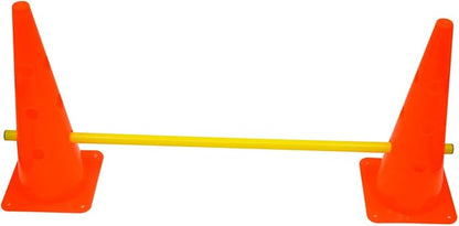 Trademark Innovations Agility Cone Hurdle Pole Set Training Equipment, Yellow