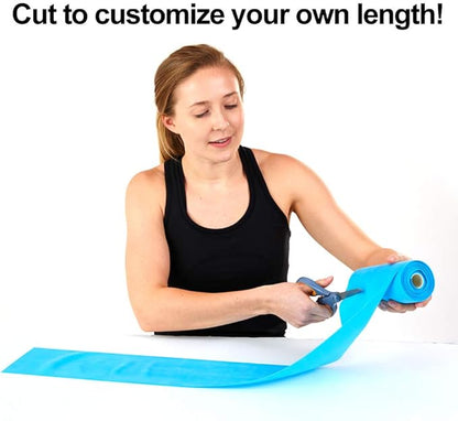 Resistance Band for Working Out | Super Exercise Bands 8,16,24 Yard Bulk Rolls |10 Strengths in Light Medium and Heavy Resistance Bands | Latex Free Workout Bands Including App and e-Book