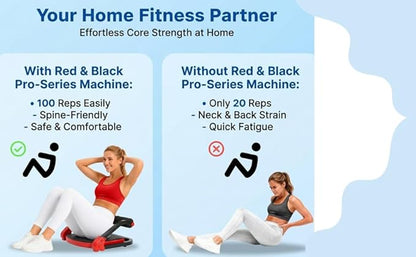 Ab Machine, Foldable Sit Up Exercise Machine with 220lb Weight Capacity - 3 Resistance Levels Abdominal Workout Equipment with Bands, Compact Core Trainer for Home Gym Strength Training