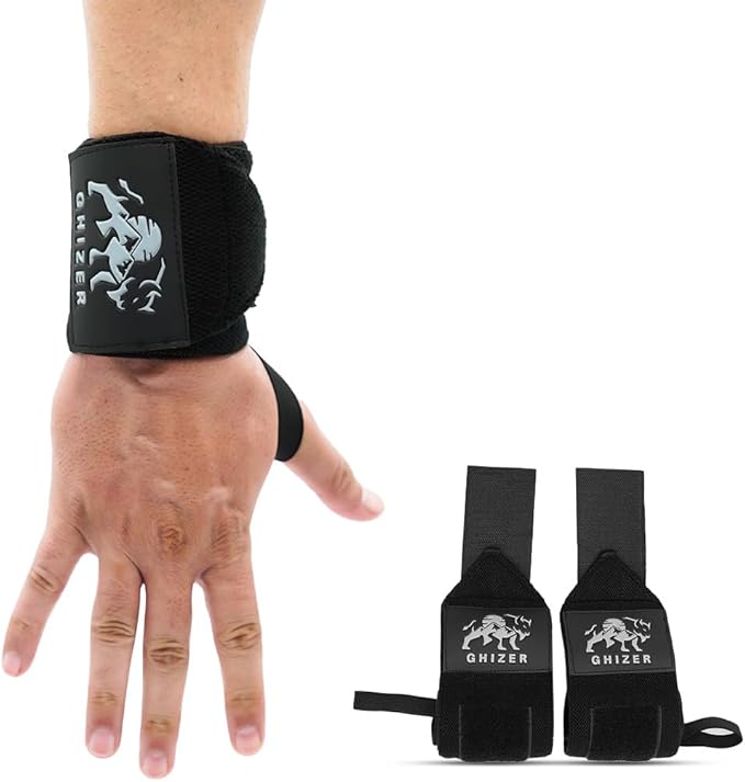 Wrist Straps for Weightlifting 18" – Gym Wrist Support for Men & Women, Elasticated Padded Wraps MMA, Kickboxing, Boxing & Powerlifting – Wrist Wraps for Pain, Lifting, Bench Press