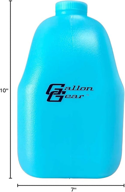 Gallon Gear 1 Gallon Large Water Bottle with Cover - BPA Free Plastic, Reusable Water Jug and Neoprene Cooling & Insulated Carrier with Storage Pockets (Aqua/Motivation Black/White)