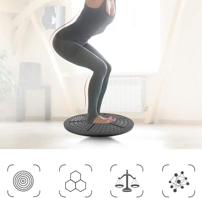 Wobble Balance Board Fitness Body Balance Board Non-Slip Round Wobble Board with Maze Yoga Pilates Workout Wobble Board for Core Strength, Rehabilitation, Stability and Coordination, 14.2inch