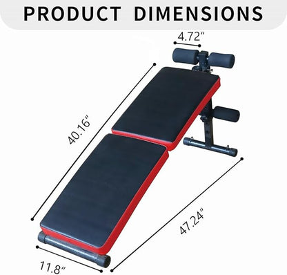 Sit Up Bench, Multi-Position Adjustable Strength Training Bench with Headrest, Folding Utility Bench Slant Board Portable Home Gym Workout Exercise Equipment for Full Body Workout