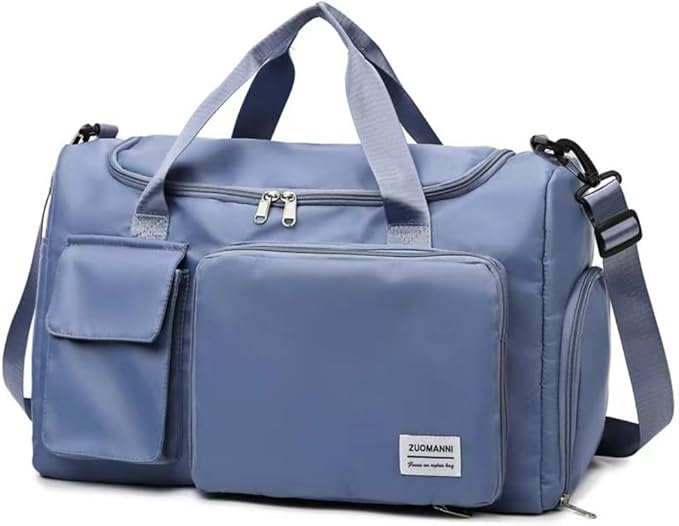 New Sports Tote Gym Travel Luggage Shopping Delivery Weekend Camping Overnight Bag(ice blue)