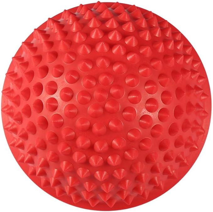 Hedgehog Balance Pods, Foot Massage Half Ball Balance Pods Spiky, Half Spiky Fitness Domes for Kids Adults Sports, Foot Massage, Stability Training(red)