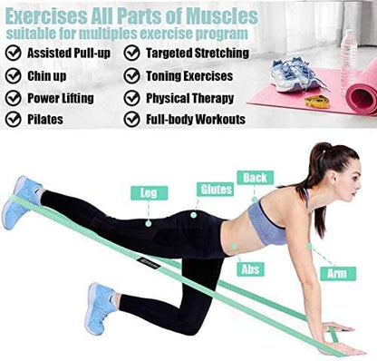 Long Resistance Bands for Working Out Women, Fabric Resistance Band, Stretch Bands for Exercise Bands Resistance Bands Set for Physical Therapy, Elastic Bands for Exercise