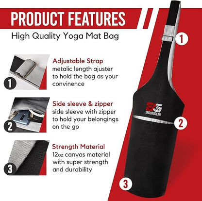Yoga & Fitness Kit - Non-Slip 6mm Mat, Durable Resistance Tools, Premium Jump Rope, Adjustable Bag, Thigh Trainer | Home Workout & Pilates Essentials for Beginners