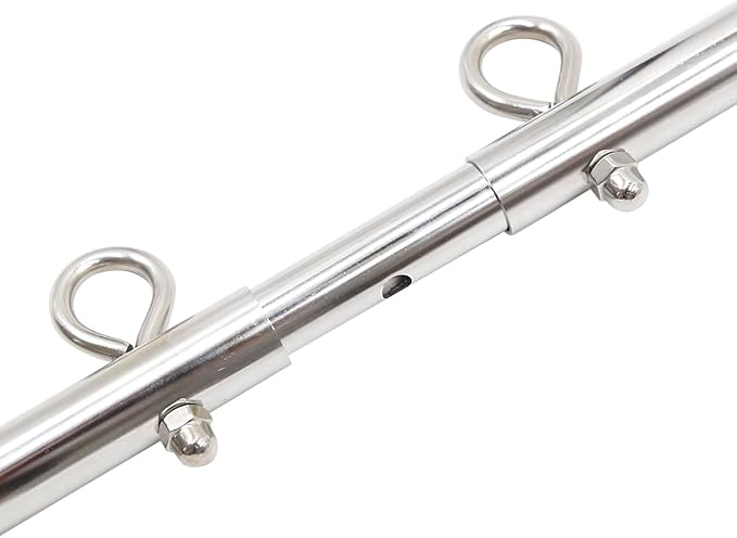 Stainless Steel Silver Adjustable Pilates Bar Set Sports Aid Training Fitness Gear (Silver A)
