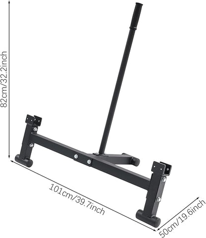 Deadlift Barbell Jack Stand, Heavy Duty Carbon Steel Bilateral Barbell Changer for Easy Changing Plates, Anti-slip Handle Deadlift Stand for Home Gym Exercises, Black