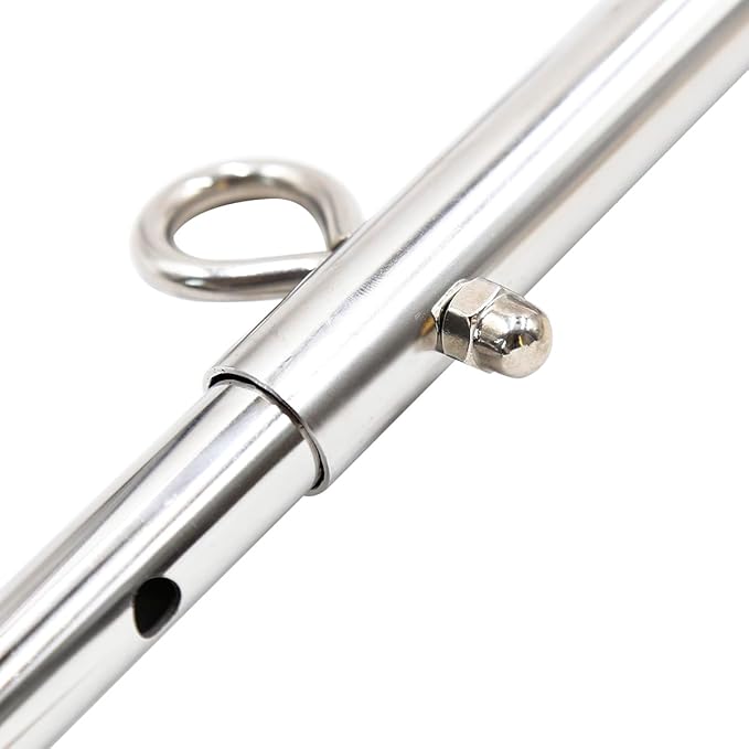 Stainless Steel Silver Adjustable Pilates Bar Set Sports Aid Training Fitness Gear (Silver A)