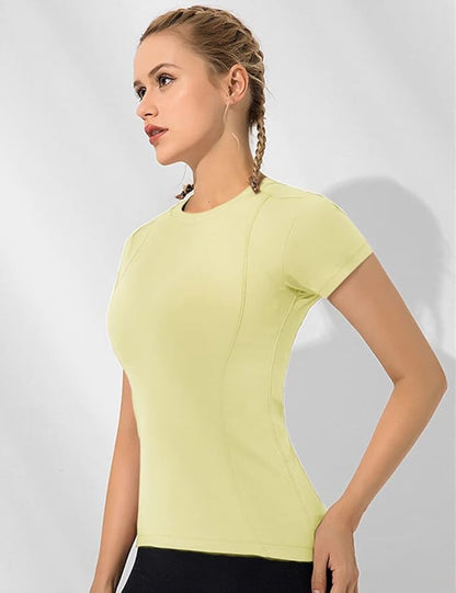 Loovoo Women Workout Shirts 1/2/3 Pack Athletic Compression Tee Dry Fit Yoga Gym Basic Tops