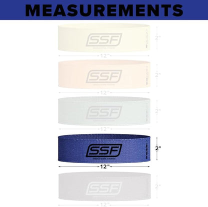 Serious Steel Fitness Fabric Mini Loop Non-Slip Resistance Band Set | Warm-Up, Physical Therapy, Glute Training, Speed and Agility Exercise Bands