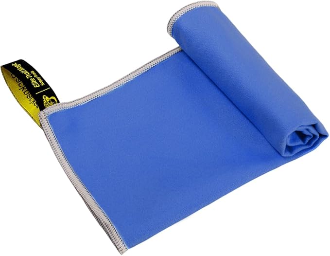 Backpacking Ultralight Quick Dry Microfiber Soft Fast Drying Hand and Face Towel Wash Cloth Camping Yoga Hiking Active Lifestyle Small (Blue, Medium)