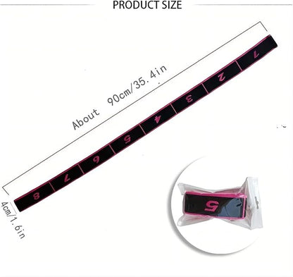 8-segment Digital Yoga Stretching Band High Elasticity Fitness Tension Band Double Layered Composite Webbing Dance Belt