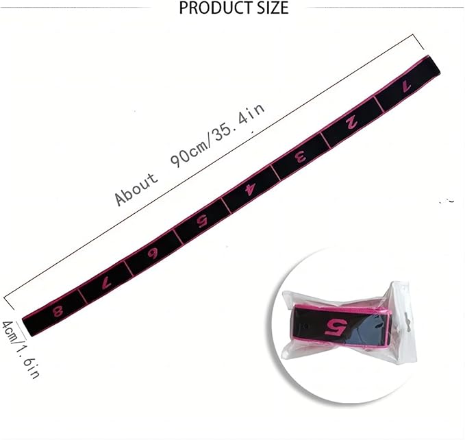 8-segment Digital Yoga Stretching Band High Elasticity Fitness Tension Band Double Layered Composite Webbing Dance Belt