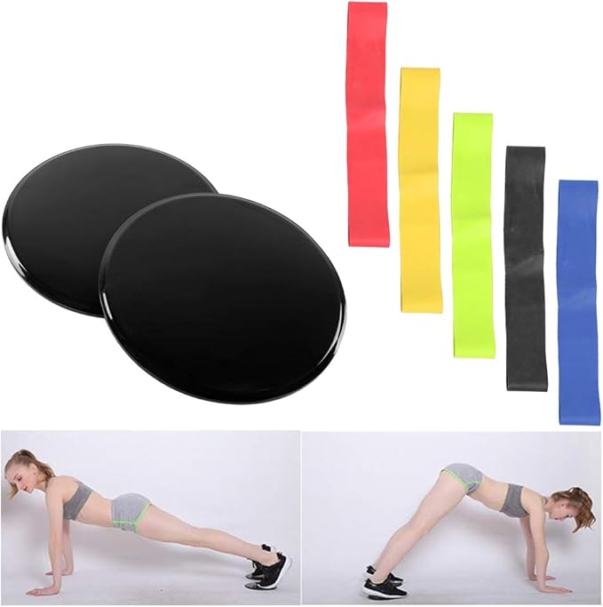 Fitness Sliding Discs ABS Material, 2 Pack, Effective Core Training Equipment for Home Gym Aerobics and Calisthenics in Pink, Black, Red, Blue, Green, Orange