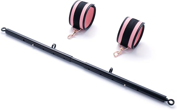 Heavy Duty Stainless Steel Expandable Spreader Bar with 2pcs PU Adjustable Straps, Sports Aid Training Fitness Gear Pilates Aid Kit,Home Indoor Sports Yoga Set