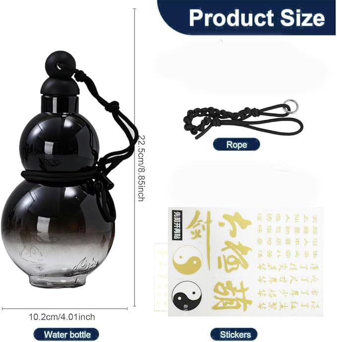 Gourd Water Bottle, 930 ml Sports Travel for Gym, Style Bottle,Gourd Drinking Cup Jug Portable Large Capacity Durable（Round headed version）.