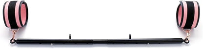 Heavy Duty Stainless Steel Expandable Spreader Bar with 2pcs PU Adjustable Straps, Sports Aid Training Fitness Gear Pilates Aid Kit,Home Indoor Sports Yoga Set