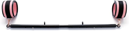 Heavy Duty Stainless Steel Expandable Spreader Bar with 2pcs PU Adjustable Straps, Sports Aid Training Fitness Gear Pilates Aid Kit,Home Indoor Sports Yoga Set