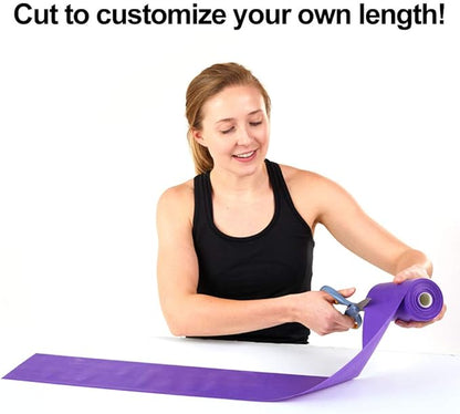 Resistance Band for Working Out | Super Exercise Bands 8,16,24 Yard Bulk Rolls |10 Strengths in Light Medium and Heavy Resistance Bands | Latex Free Workout Bands Including App and e-Book