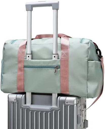 New men's and women's splash proof sports hand travel fitness shopping weekend camping overnight bags. (coffee)
