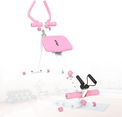 Abdominal Trainer Home Gym Equipment, 4 in 1 Multifunctional Ab Workout Machine with Rowing Roman Chair Leg Press, Multipurpose Gym Machine