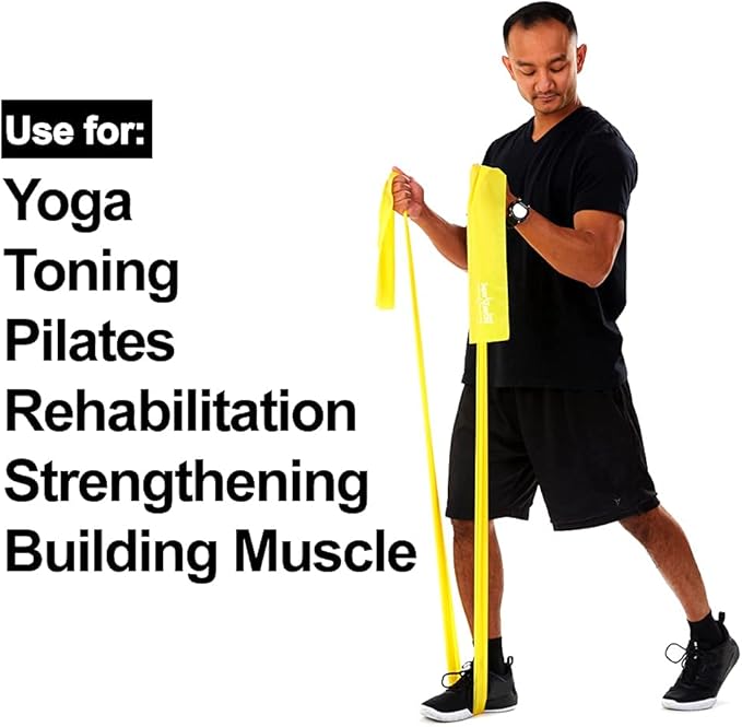Resistance Band for Working Out | Super Exercise Bands 8,16,24 Yard Bulk Rolls |10 Strengths in Light Medium and Heavy Resistance Bands | Latex Free Workout Bands Including App and e-Book