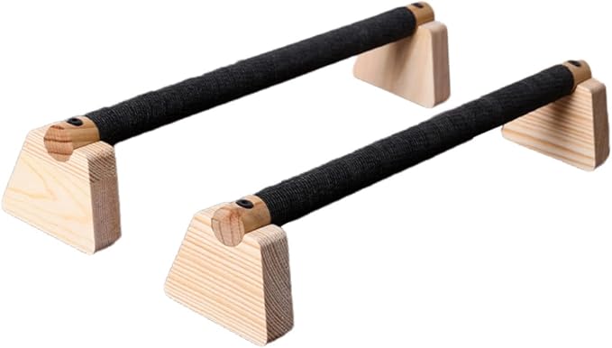 2Pcs Wood Push Up Bars for Adults, Non-Slip Base Parallettes for Strength Training, Planks, Calisthenics, Home Workout Equipment- 50CM