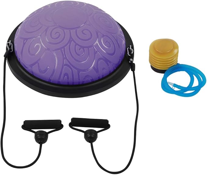 Generic Thicken Explosionproof Balancing Half Ball, Rubber Yoga Exercise Ball, Multifunctional Fitness Trainer with Antislip Feet & Core Strength Enhancement, Ideal for Yoga, Pilates &