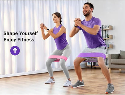 Premium Fabric Resistance Bands Set for Women (3-Pack or 6-Pack) – Non-Slip Workout Bands for Glutes, Legs & Hips – Elastic Booty Bands with Carry Bag, Ideal for Home Fitness, Yoga & Pilates