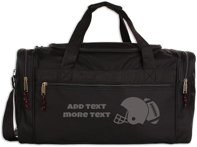 Personalized Sport Deluxe Duffel Bag With Custom Name & Text - Football