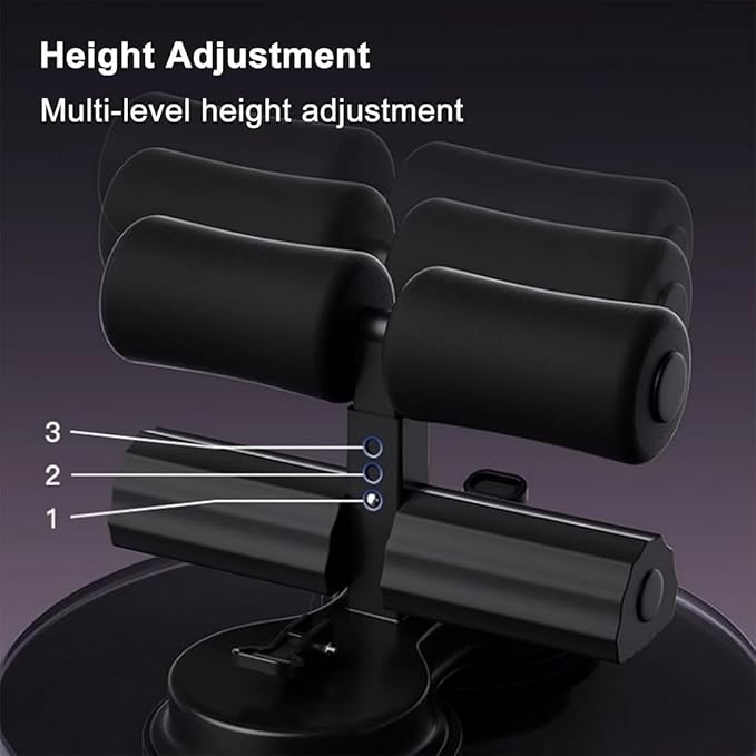 Ab Training Auxiliary Device, Portable Sit Up Exercise Equipment with 2 Strong Suction Cups and Adjustable Foot Holder, Sit Up Bar Foot Holder for Home & Gym, Sit-Ups & Core Exercises