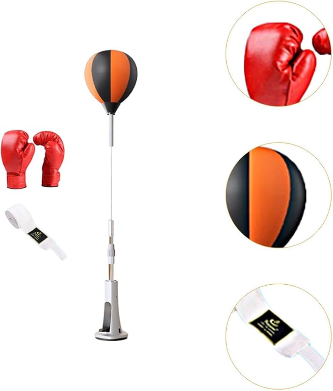 Boxing Reaction Ball Speed Reflex Training Punching Bag Freestanding Adjustable PU Leather Target Suitable for Fitness Equipment Home Adults