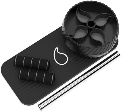 Sports Research Ab Wheel Roller with Knee Pad | Sturdy 3" Wheel for Core Workouts in The Gym or at Home